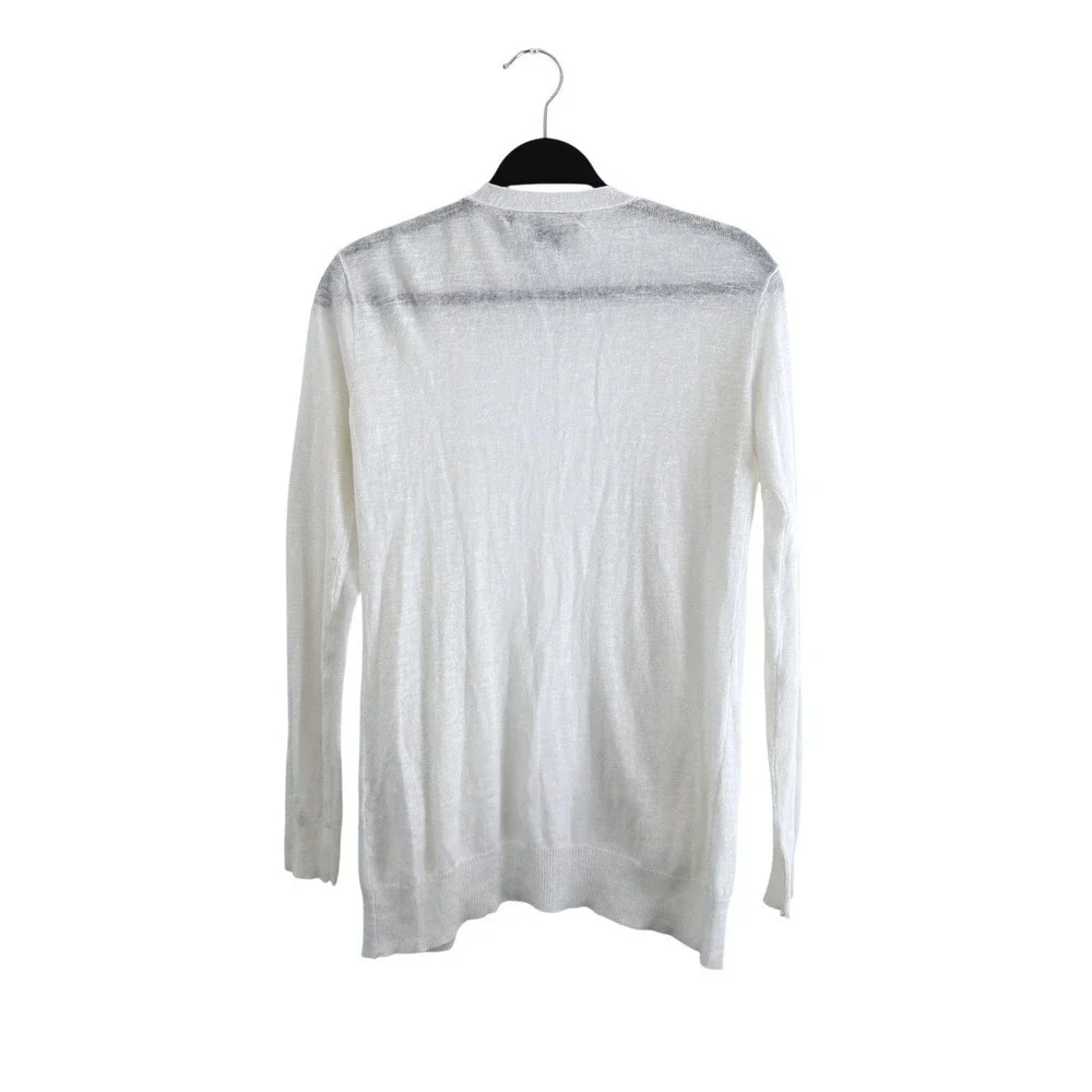 Ralph Lauren Sport White Cotton Linen Knit Cardigan Sweater XS